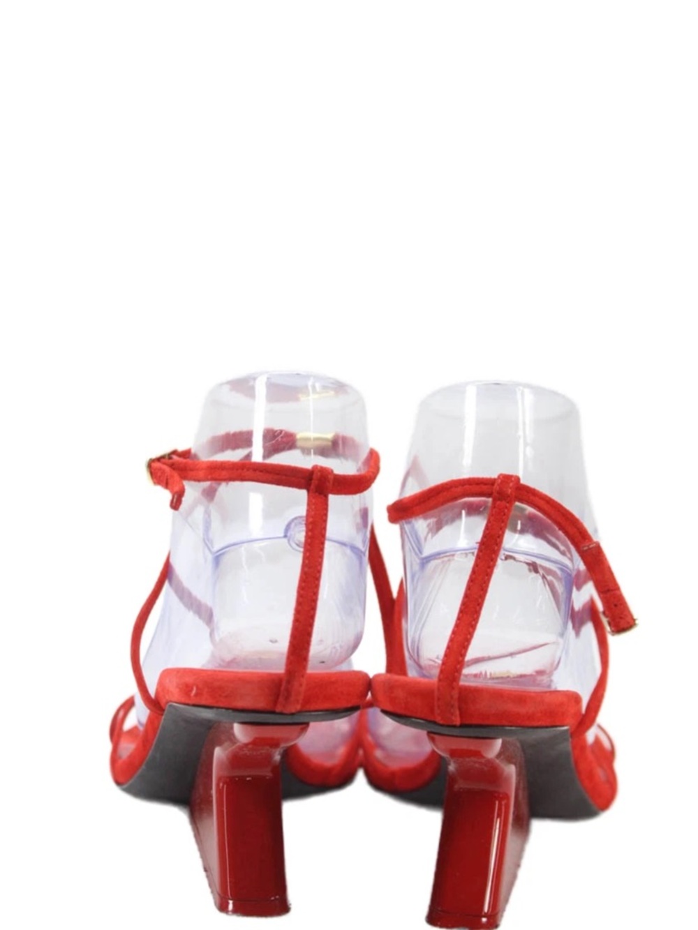 KHAITE Red Strappy Sculpted Wedge Sandals 41/11 - Picture 6 of 6